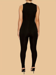 Sleeveless Mock Neck Jumpsuit for Women
