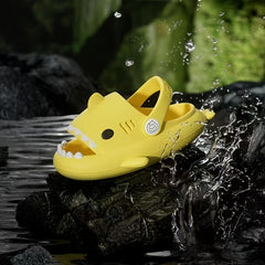 Girl's Cartoon Shark Lightweight Slippers Quick drying Non Slip Slide Slippers