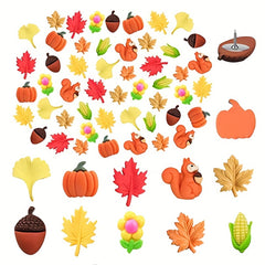 40pcs Autumn Push Pins Thanksgiving Decor Fall Leaves Ginkgo Pine Cones Sunflowe