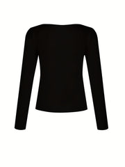 Women's Long Sleeve V Neck Fitness Tee