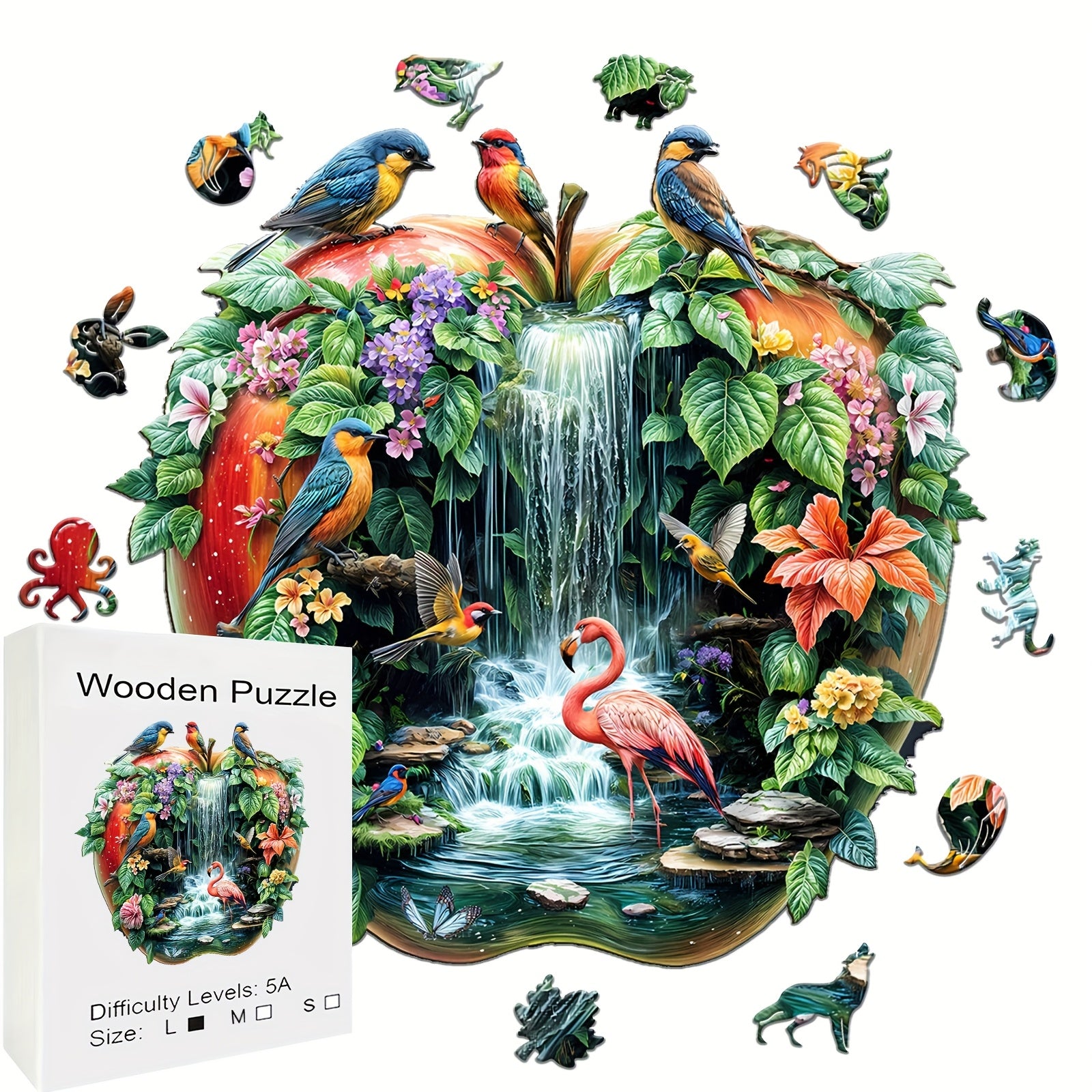Wooden Puzzle Bird World Animal Shape Jigsaw High Difficulty Brain Teaser
