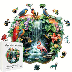Wooden Puzzle Bird World Animal Shape Jigsaw High Difficulty Brain Teaser