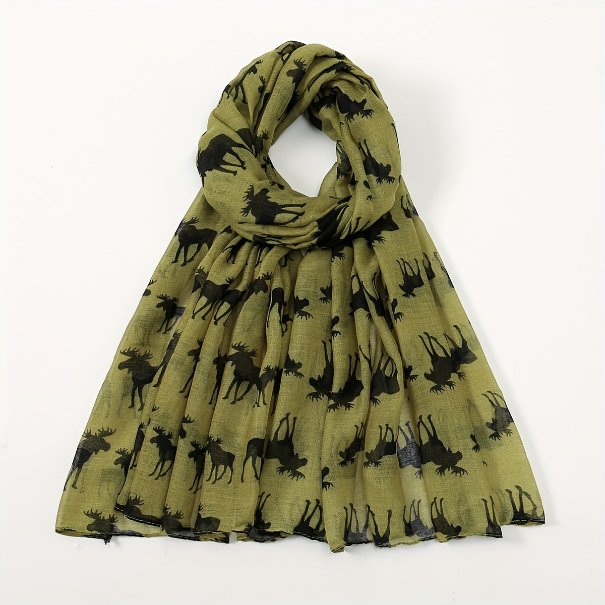 Animal Printed Yarn Scarf Long Sunscreen Shawl Breathable Warm