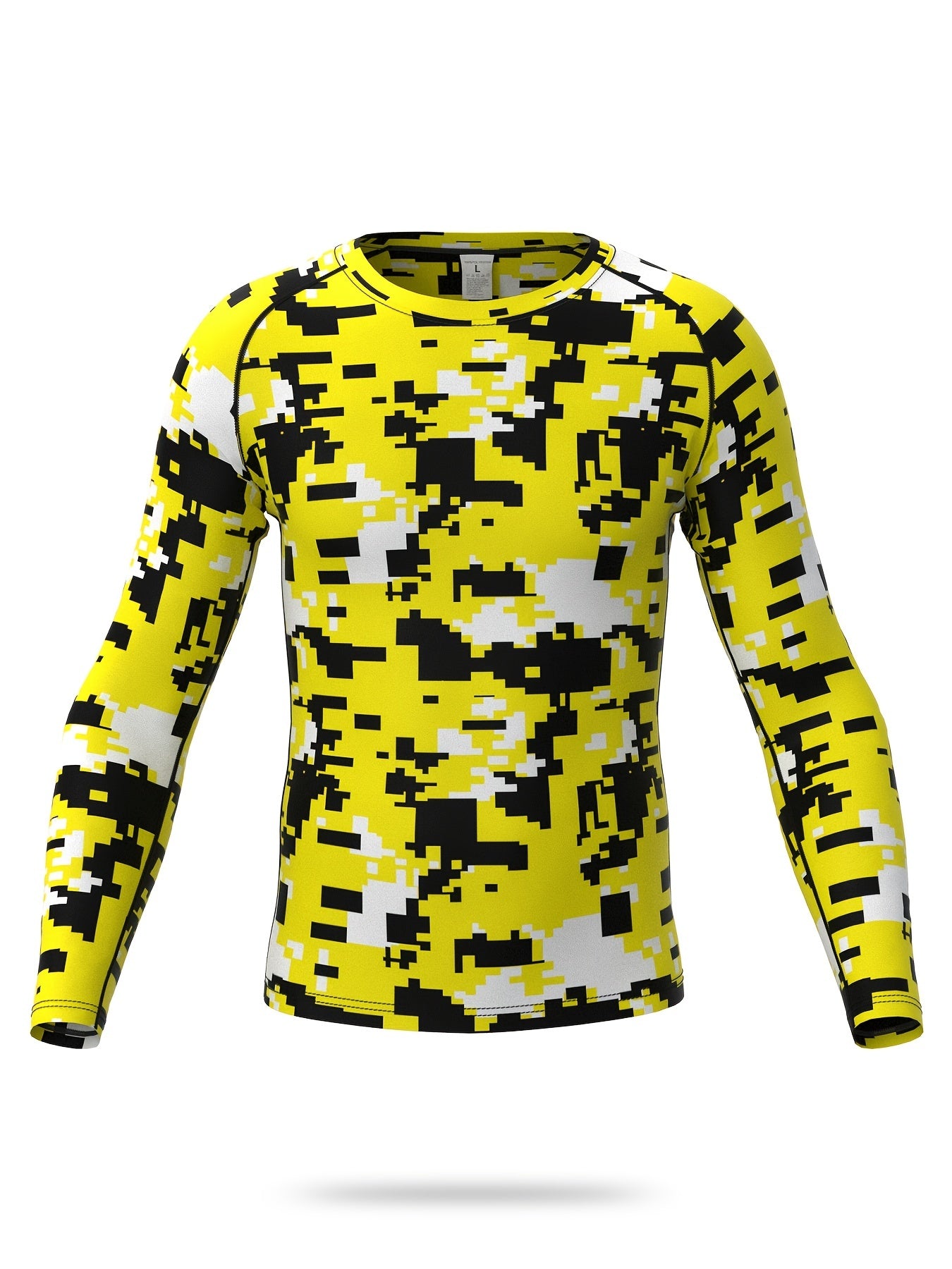 Men's Quick Dry Breathable Fitness Tops Long Sleeve Highly Stretch Crew Neck