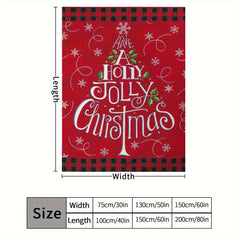Christmas Tree Red Plaid Snowflake Patern Blanket Soft Comfortable Fluffy Flanne