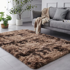 Tie Dyed Dark Brown Soft Carpet Waterproof Kitchen Floor Mat
