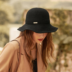 Women Casual Bucket Hat Solid Fisherman Hat Wide Brim Outdoor Hat For Women