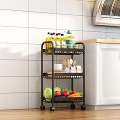 Small Cart Storage Rack Carbon Steel Kitchen Vegetable Fruit Basket