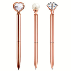 Rose Gold Ballpoint Pens with Quicksand Glitter Diamondoid