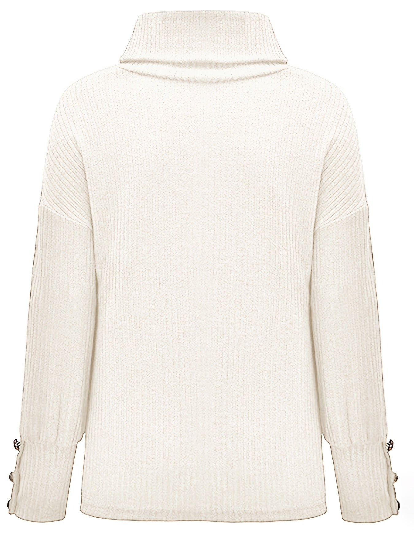 Women's Turtleneck Knitted Button Sweater