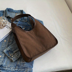 Casual Large Capacity Shoulder Bag Colorblock Handbag for Work