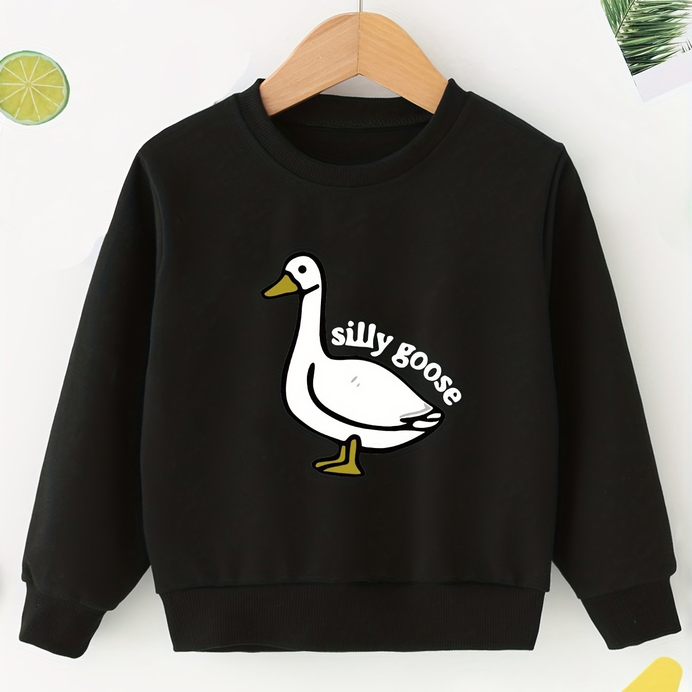 Goose Print Boys Pullover Sweatshirt