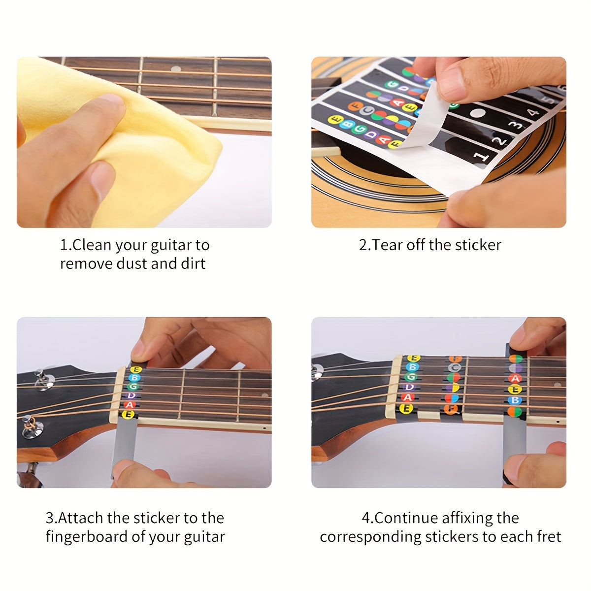 Guitar Fretboard Stickers Note Stickers for Beginners
