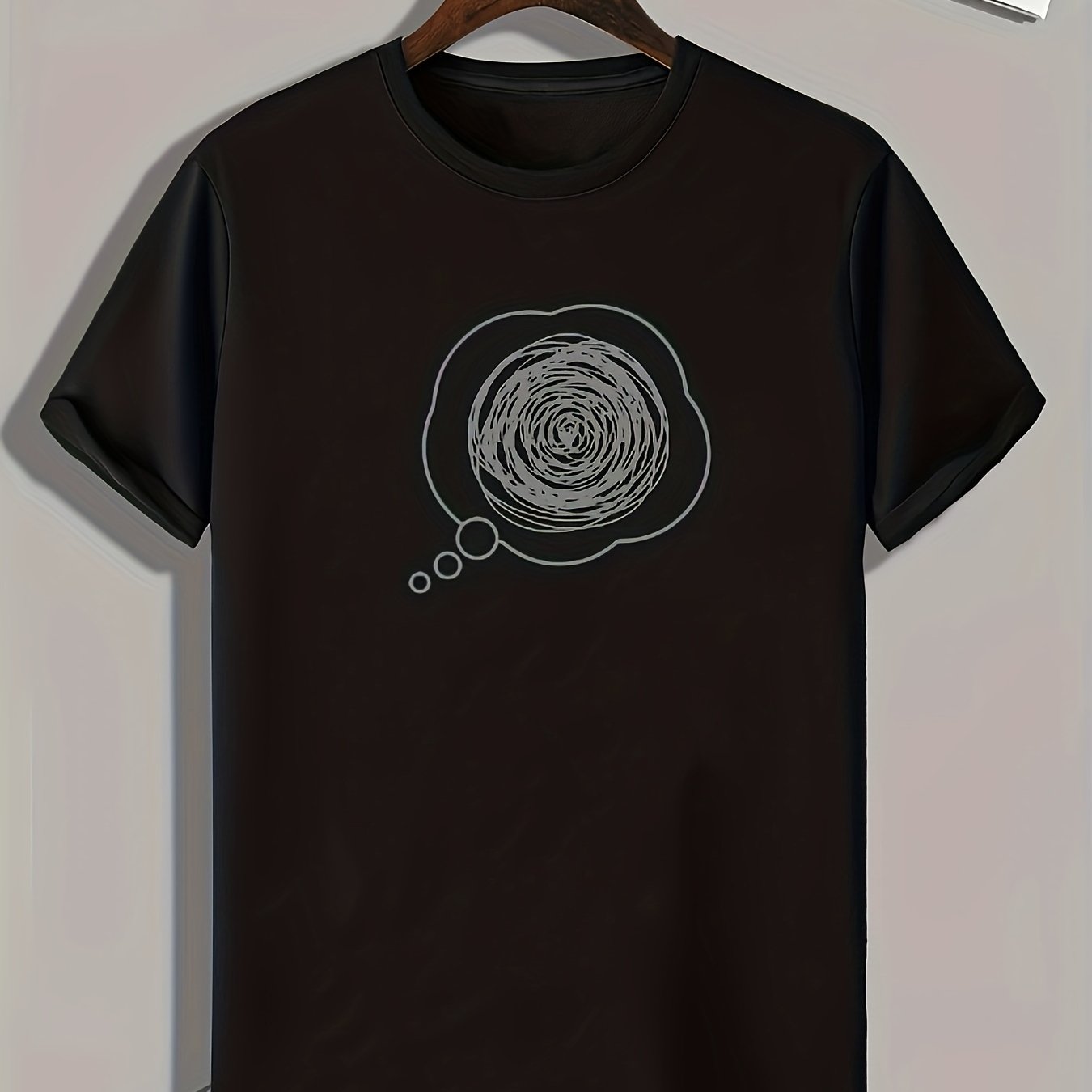 Scrawl Print Men's Graphic T-shirt for Summer