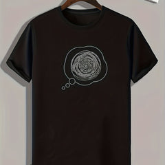 Scrawl Print Men's Graphic T-shirt for Summer