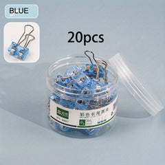 20pcs Morandi Acrylic Binder Clips for Students Desktop Storage