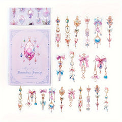 20sheets Ice Crystal Laser Golden Jewelry PET Sticker Set