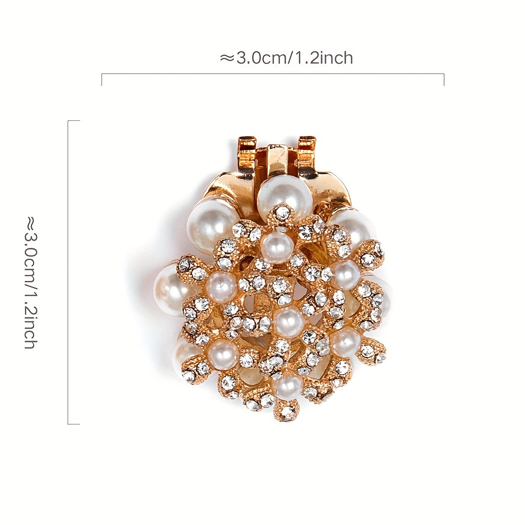 Faux Pearl & Rhinestone Shoe Buckles For Wedding High Heels