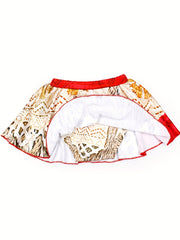 Girls 2 Piece Bikini Swimsuit Geometric Ruffled Strappy Bikini Top & Mini Skirt