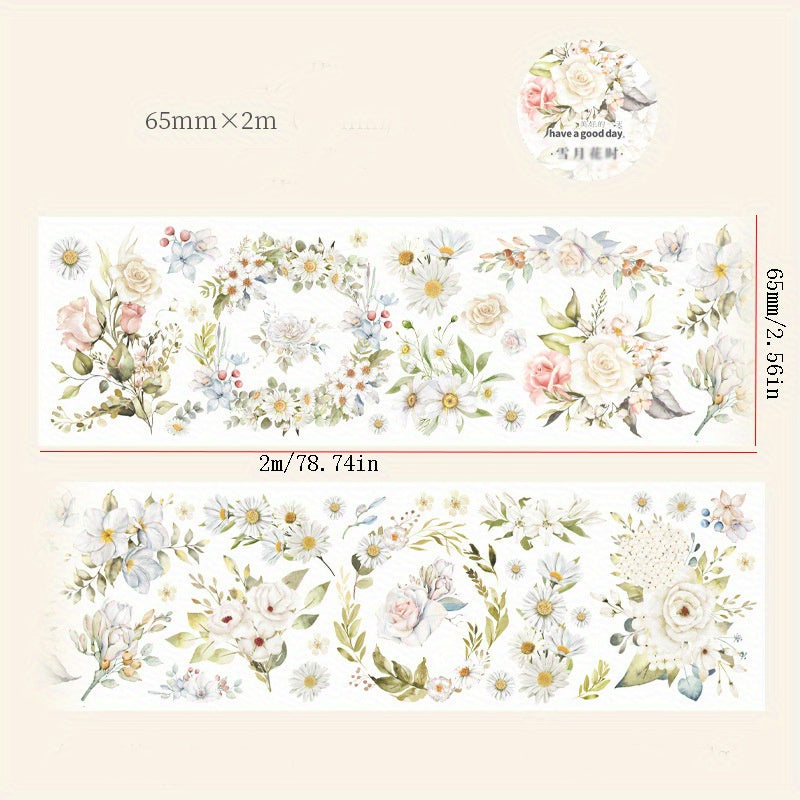 Rose Flower Series Paper Tape 2m Roll
