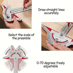 Woodworking Edge Measuring Ruler Protractor T square Woodworking Edge Ruler