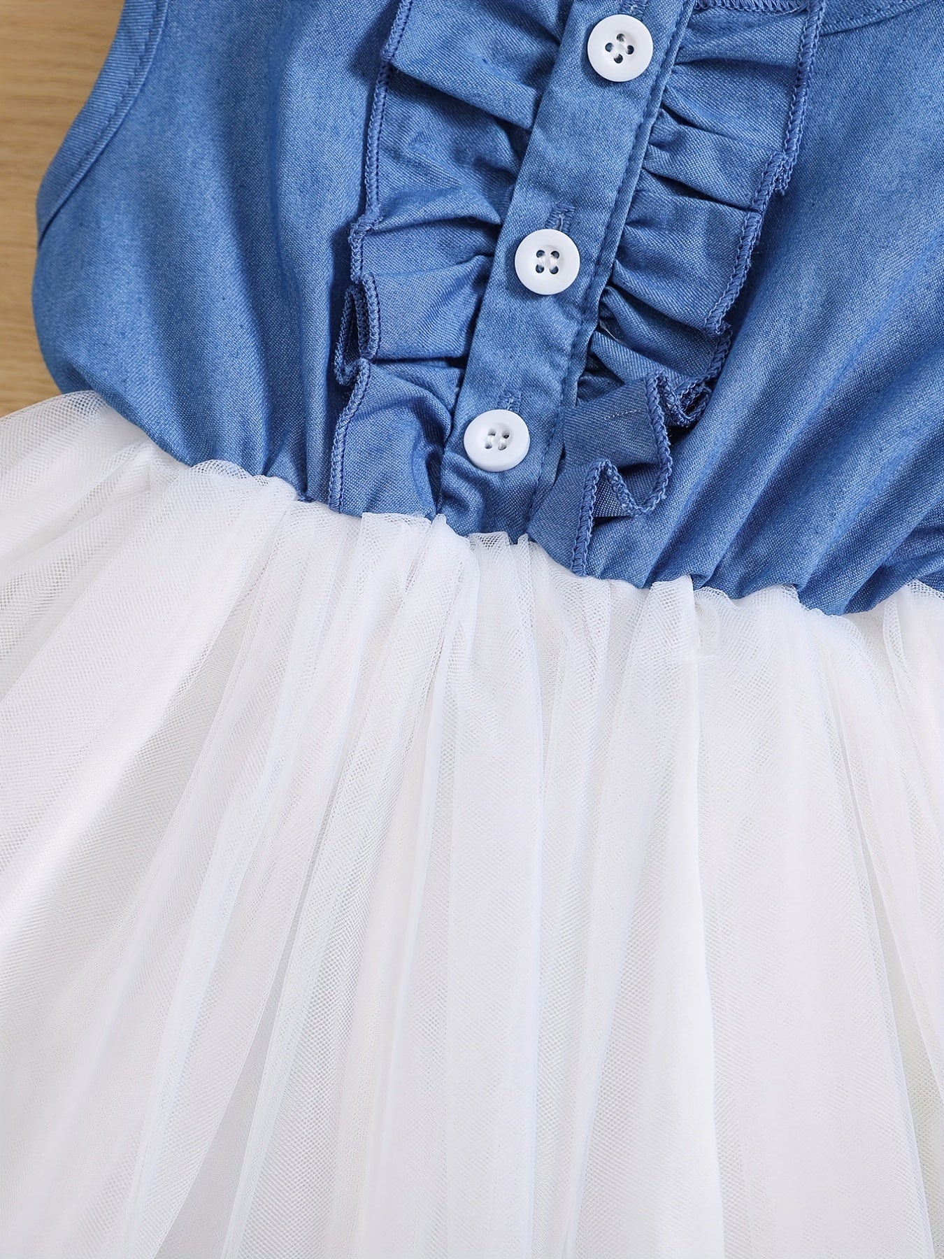 Baby Girls Denim Top Mesh Skirt