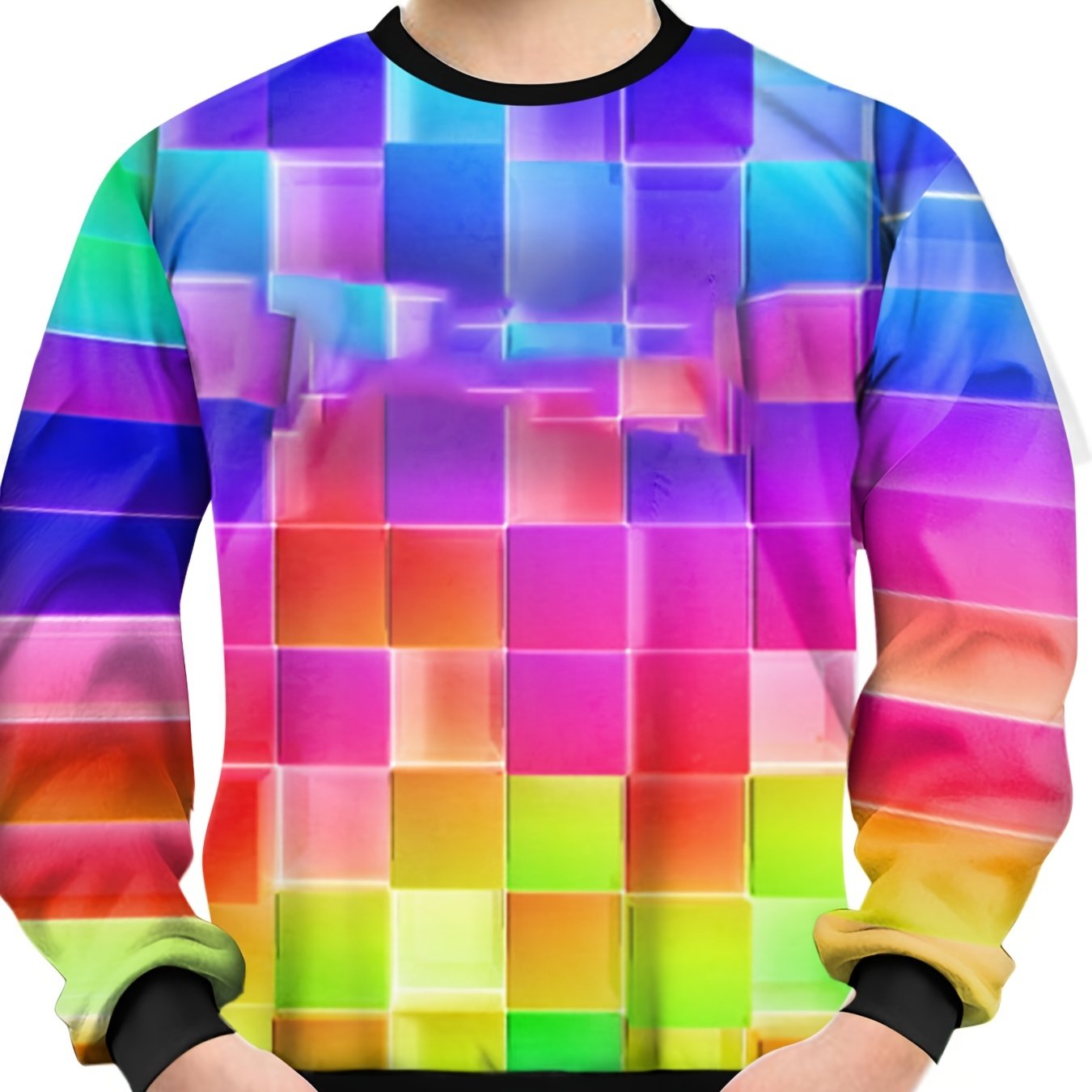 Kids 3D Printed Rainbow Sweatshirt Street Wear