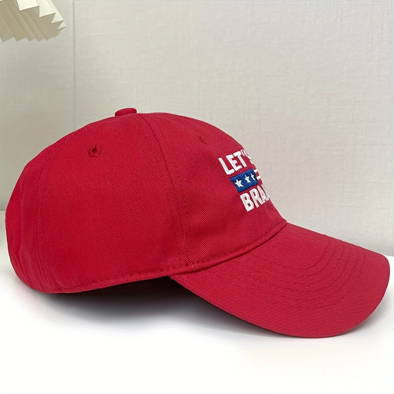 Red Baseball Cap Unisex Adjustable Dad Hat Patriotic Independence Golf Sun Hat