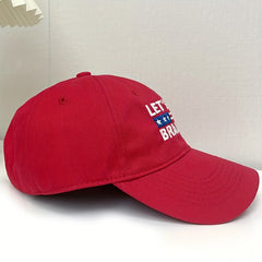 Red Baseball Cap Unisex Adjustable Dad Hat Patriotic Independence Golf Sun Hat