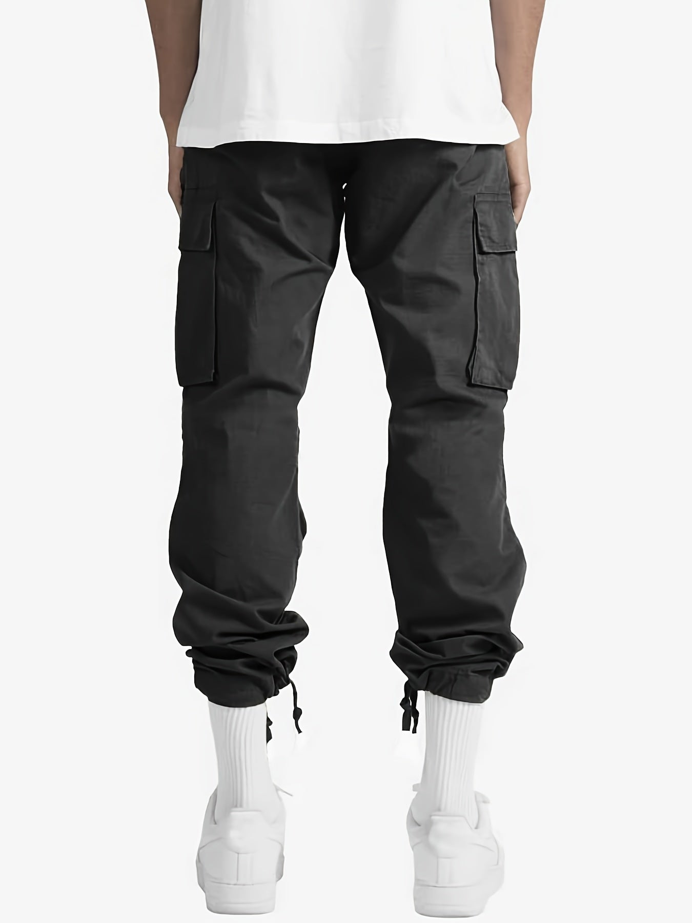 Men's Cargo Pants Drawstring Straight Fit