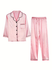 Boys 2pcs Pajamas Set Long Sleeve Button Front PJ Kids