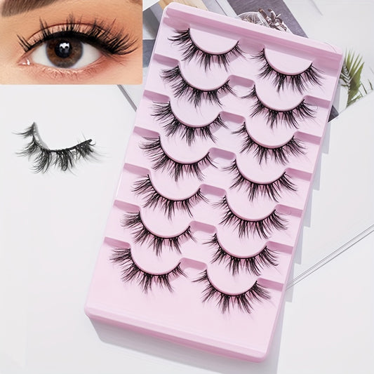 7 Pairs Spiky Manga Lashes Crisscross Natural Anime Lashes 16mm