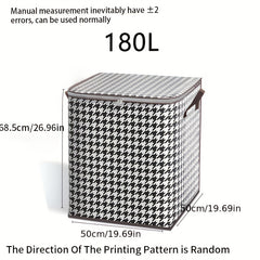 Large Capacity Houndstooth Clothes Quilt Storage Bag Non Woven Fabric