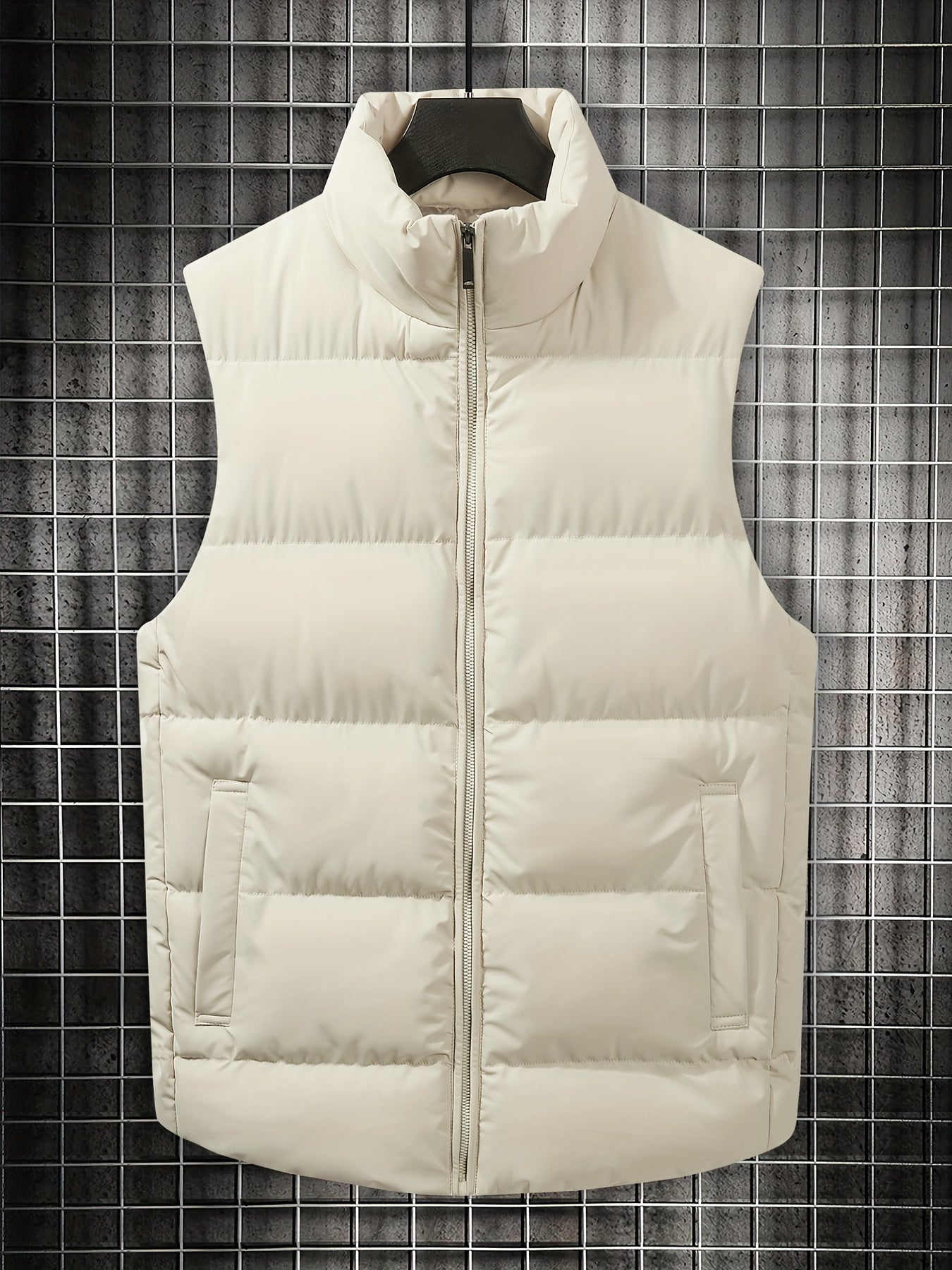 Men's Stand Collar Zip Up Vest for Fall Winter