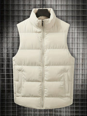 Men's Stand Collar Zip Up Vest for Fall Winter