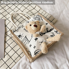 Bear Tote Canvas Cartoon Handbag Bag Shopping Bag