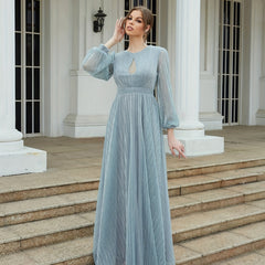 Floor Length Long Sleeve Dress for Party & Banquet