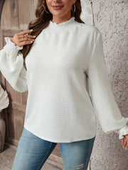 Shirred Neck Lantern Sleeve Top