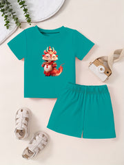 Toddler Kid Cartoon T-shirt & Shorts Set