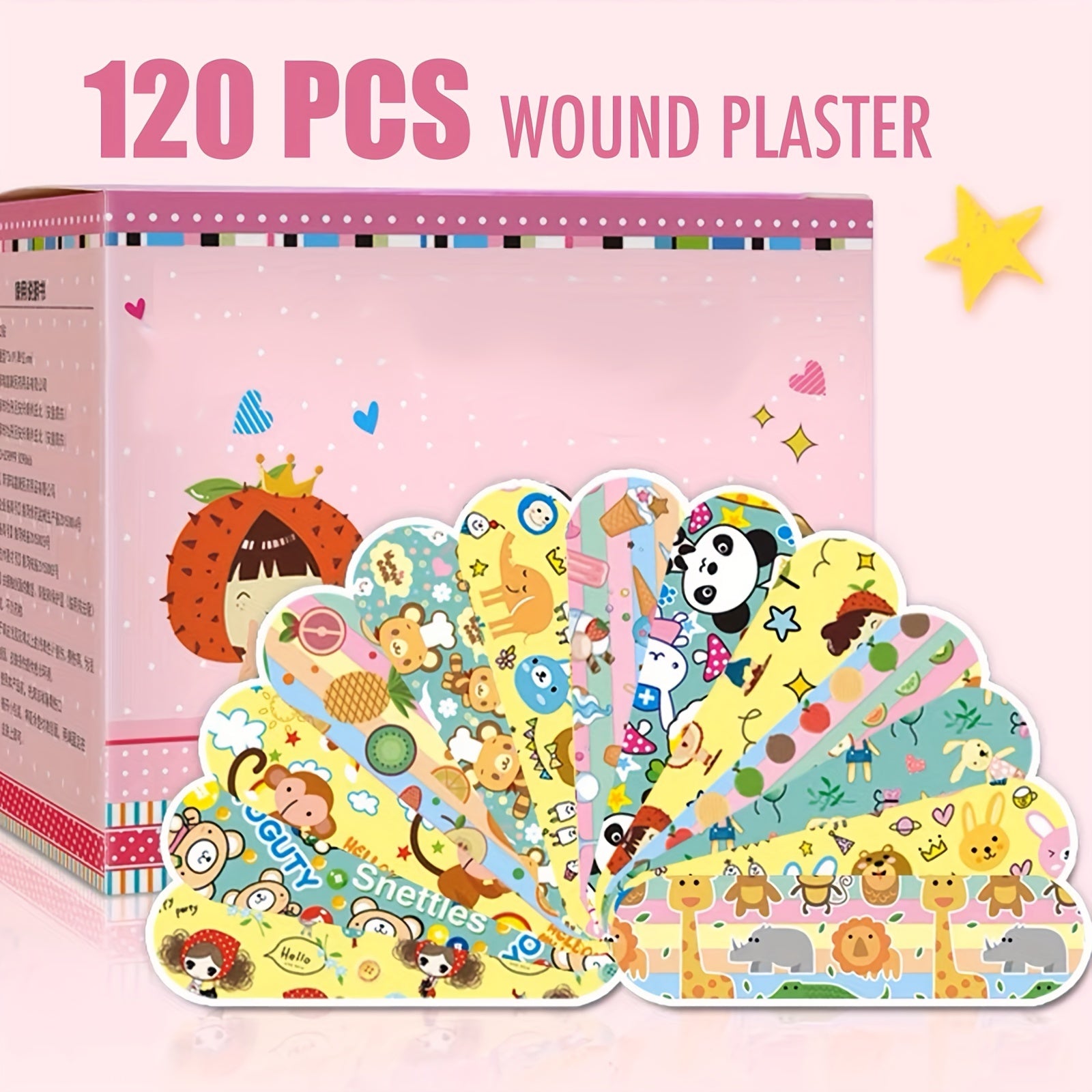 120 Cartoon Bandages Waterproof Adhesive Bandages for All Ages