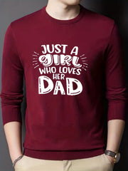 Dad's Girl Knitted Sweater Men's Casual Warm Crew Neck Pullover