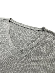 Solid V Neck Casual Sweater