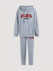 Letter Print Hoodie & Joggers Set