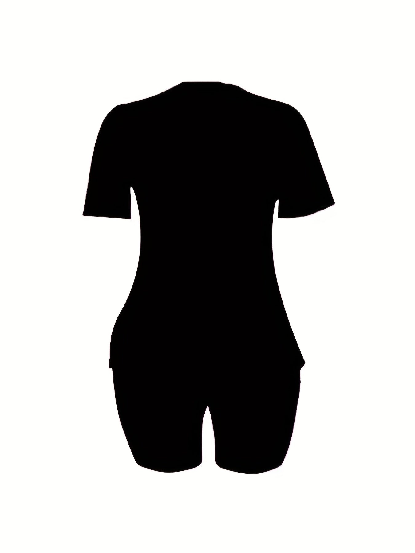 Women's Plus Letter Print Tee & Shorts Set