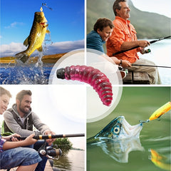 50pcs Soft Worm Fishing Bait Kit Bass Lures Freshwater Accessories