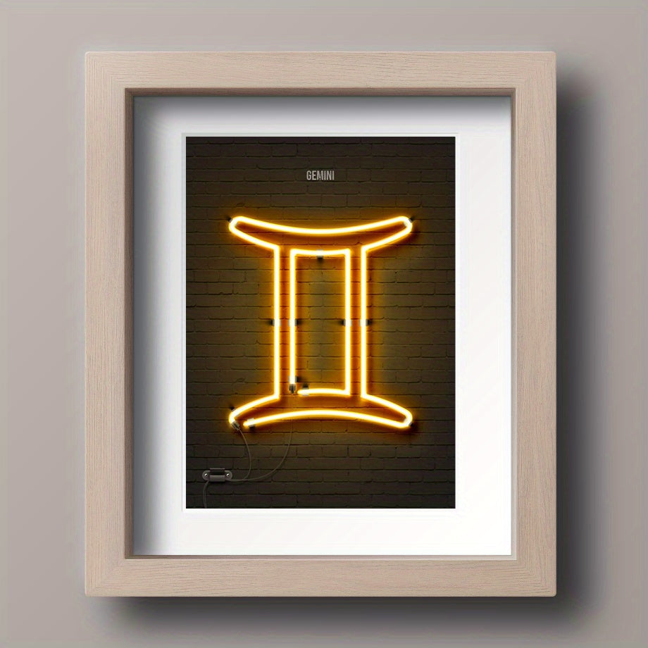 Yellow Neon Zodiac Sign Poster Kids Home Decor
