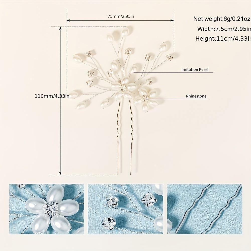 Floral Wedding Hair Pins Bridal Headpiece Bridesmaid Bobby Pins