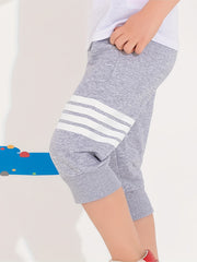 Boys Stripes Print Cropped Pants for Spring and Summer