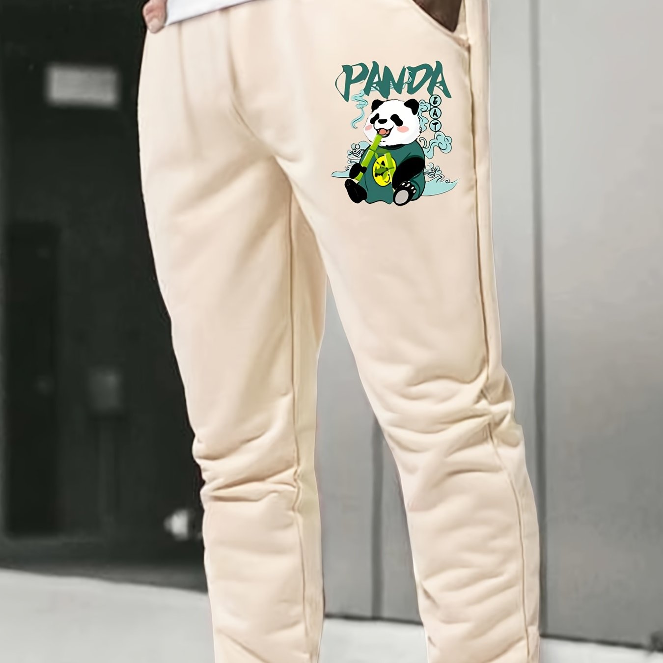 Men's Casual Panda Print Sweatpants for Outdoor Sports