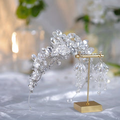 Crystal Crown Headband Earrings Set Wedding Jewelry Bride